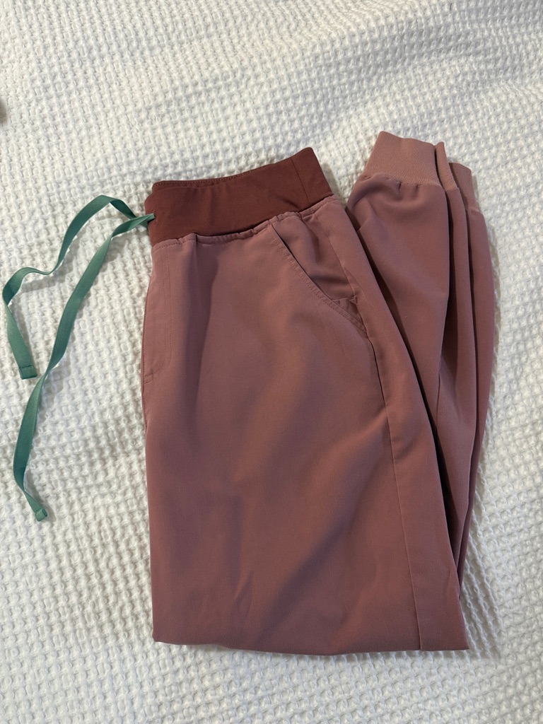 Figs Scrubs Mauve Pink High Waisted Zamora Joggers